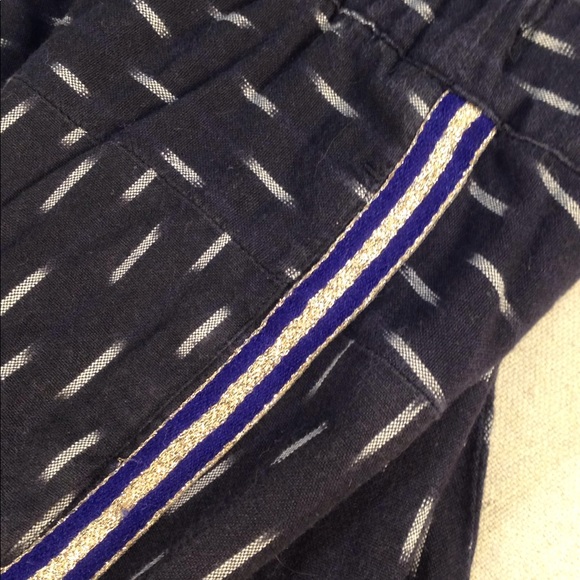 J CREW Beach Pant Metallic Ribbon Navy Ikat 6 - Picture 5 of 8